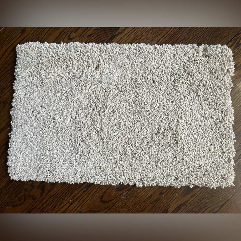 (2) 27.5inches x 17 inches Beige Shaggy Rug/Mat